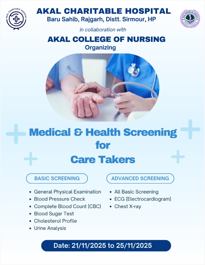 Medical & Health Screening For Care Takers